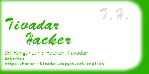 tivadar hacker business card